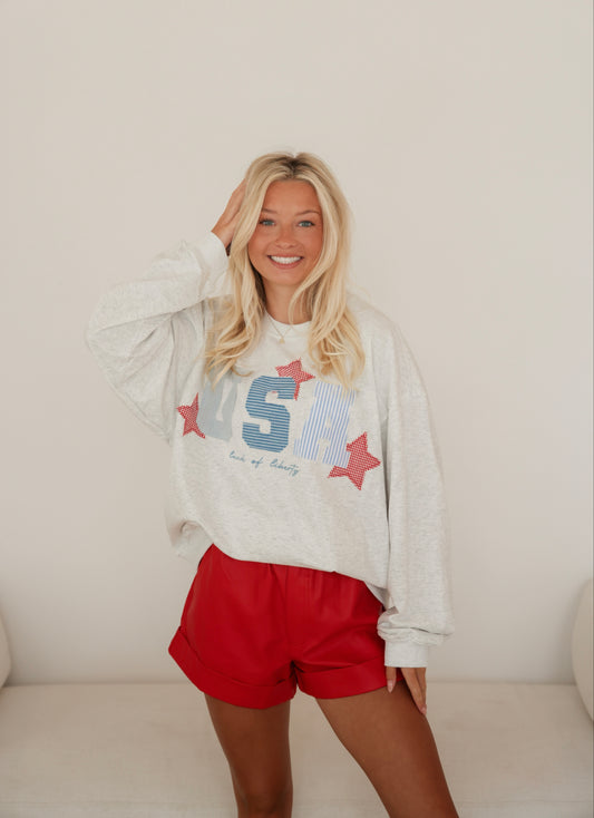 USA Patchwork Pullover