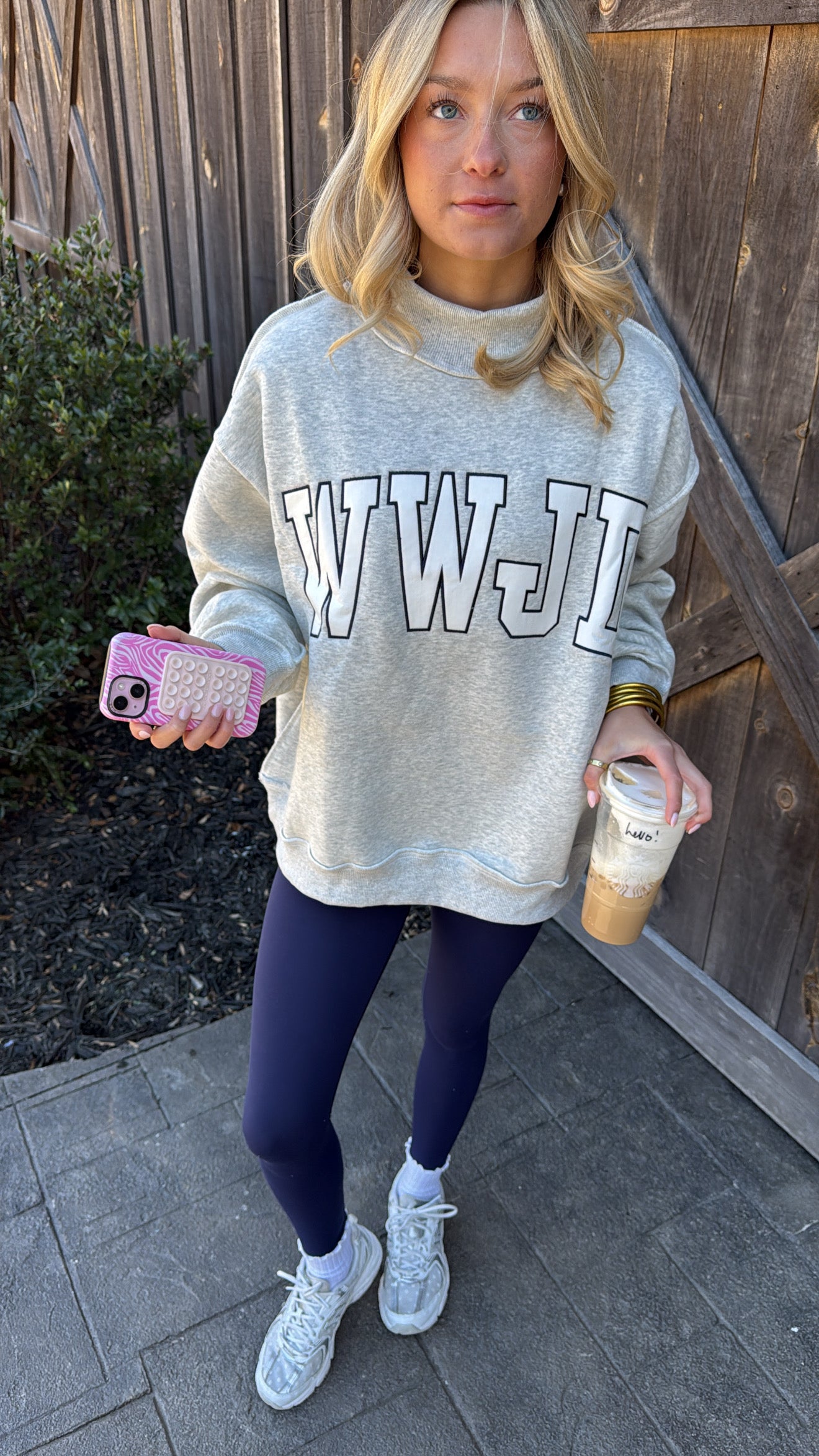 ‘WWJD’ Embroidered Mock Neck