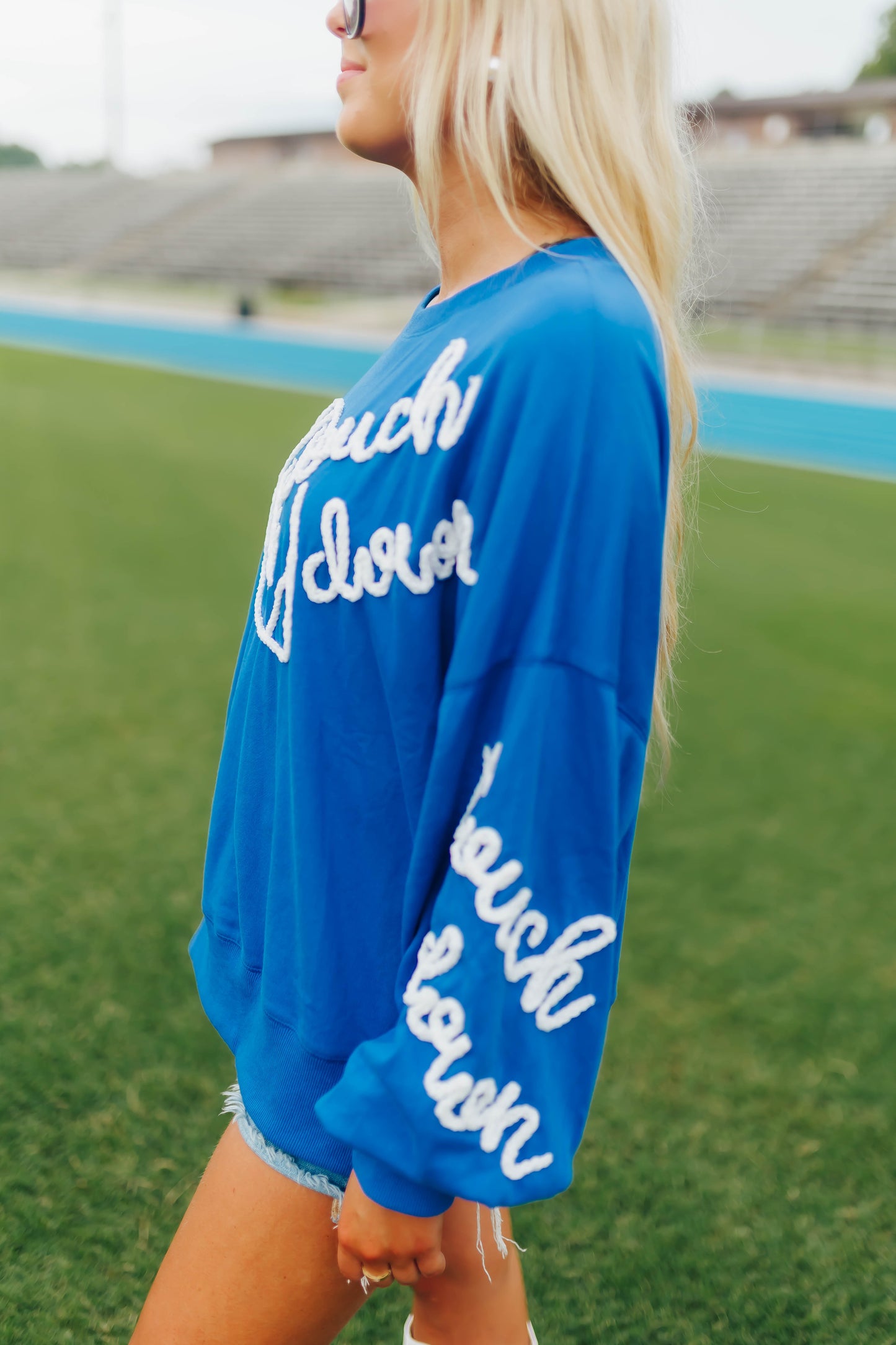 Touchdown Blue Embroidery Sweatshirt