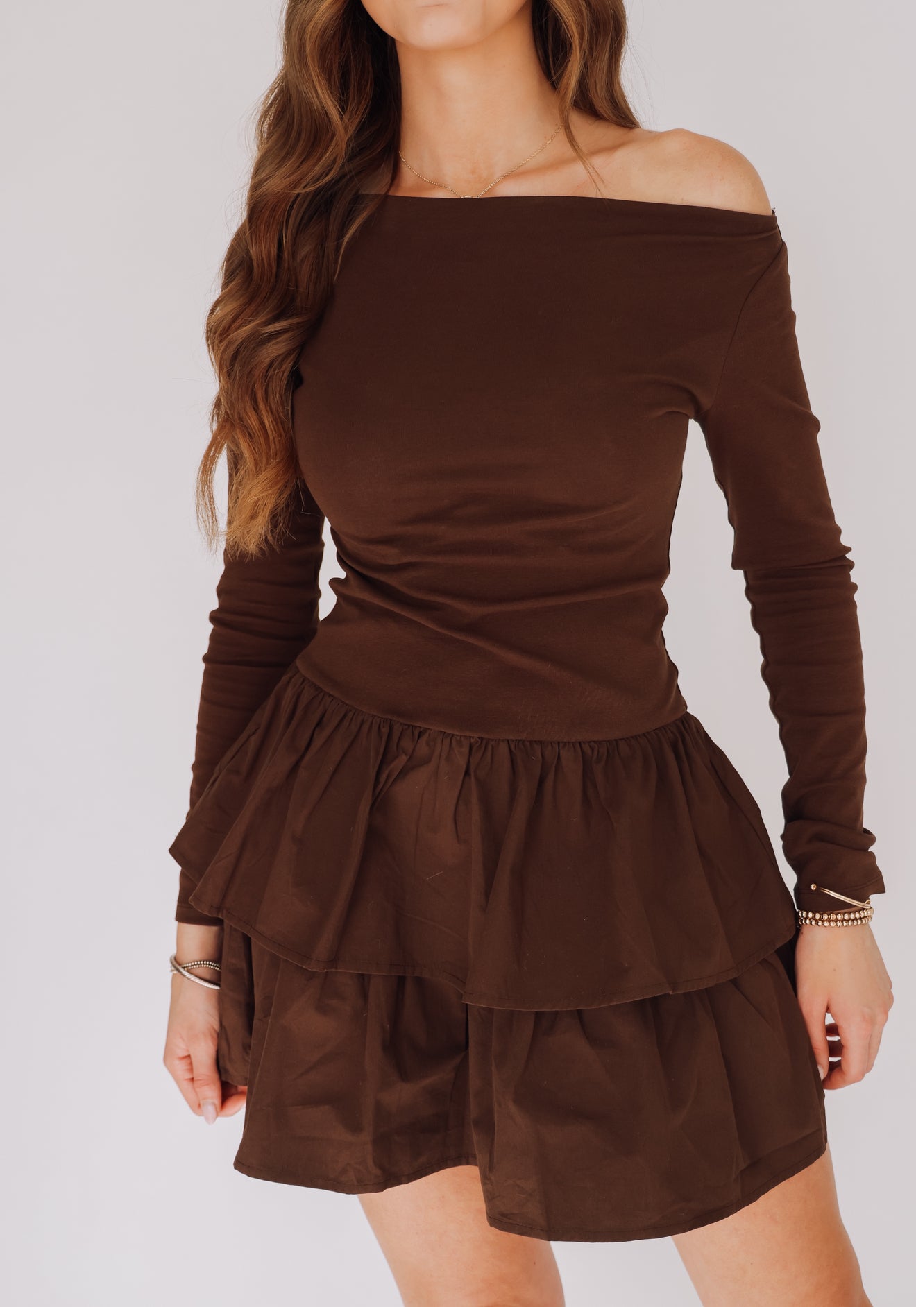 Espresso Days Ruffle Tiered Dress