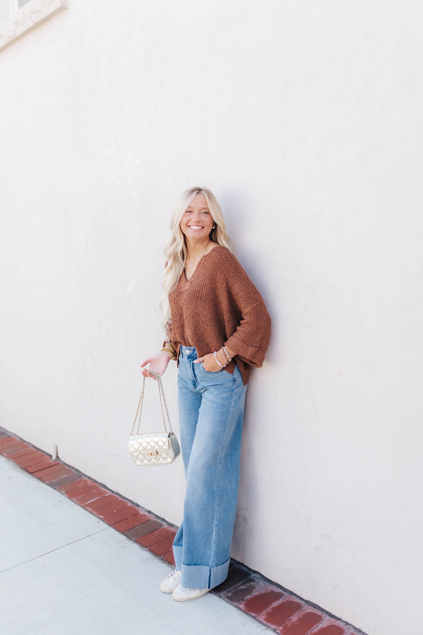 Harvest Camel Knit Top