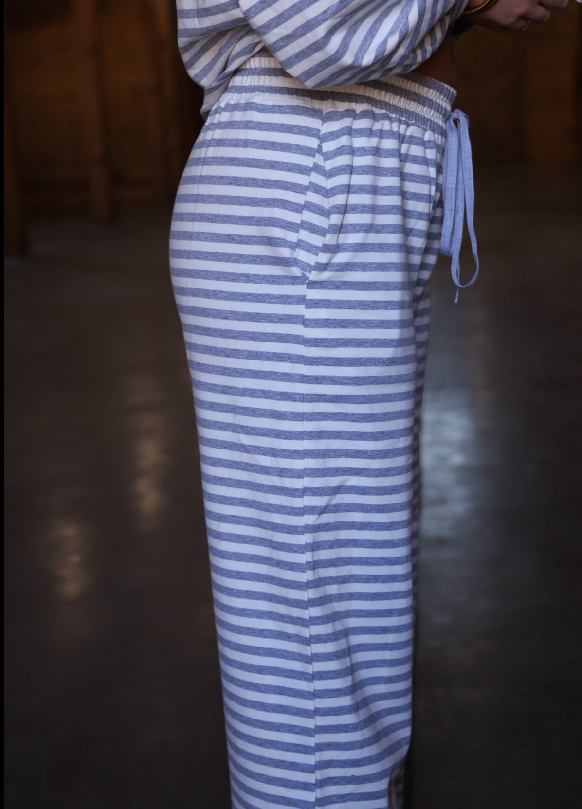 Simple Moments Grey Striped Pants