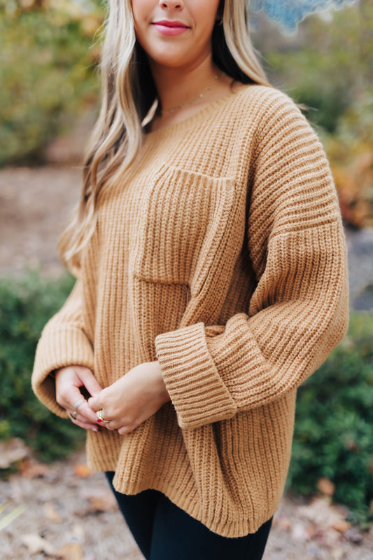 Camel Sweater Top