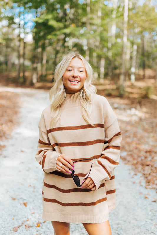 Striped Oversized Sweater Top