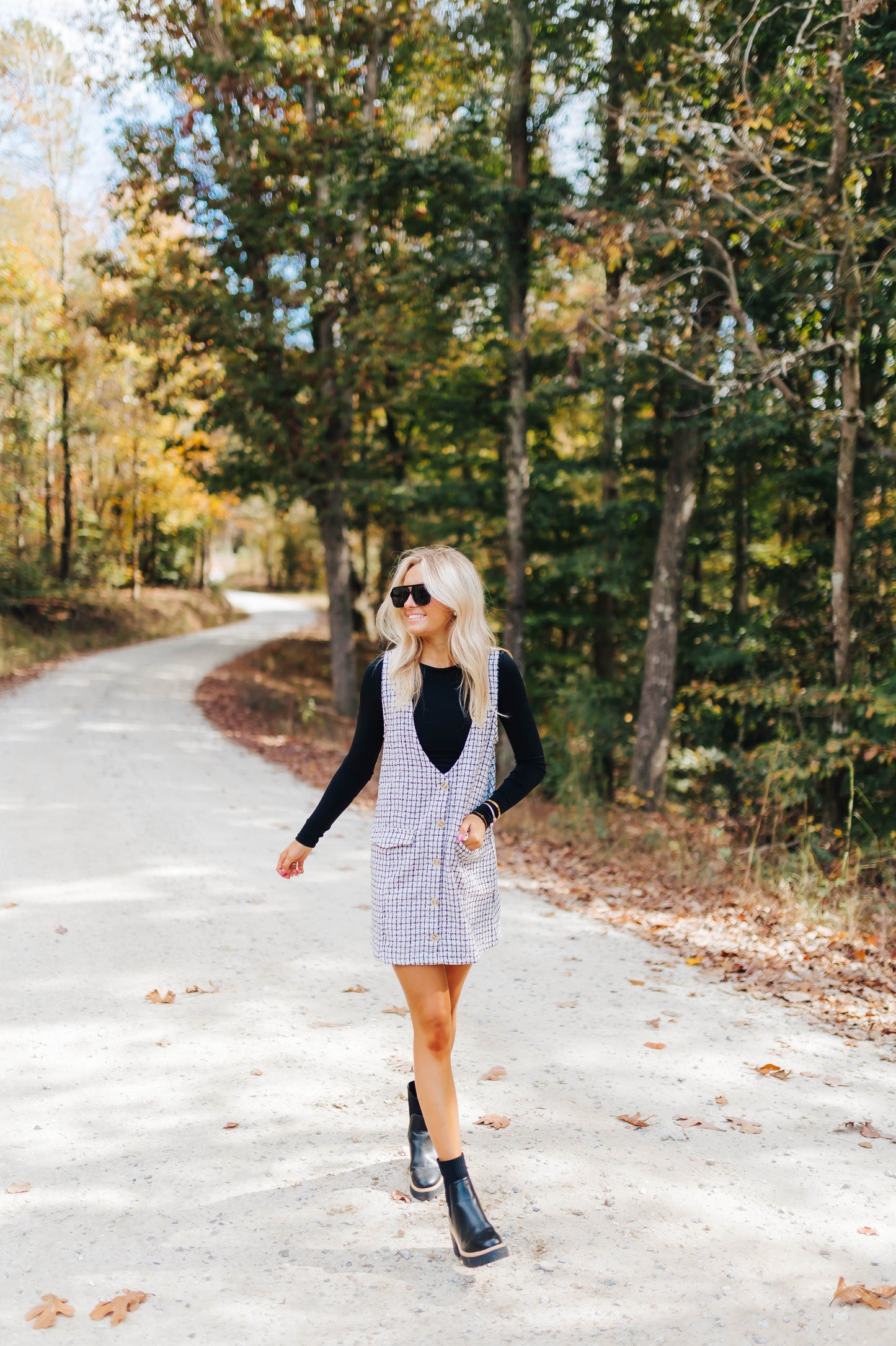 Tweed Button Up Mini Dress