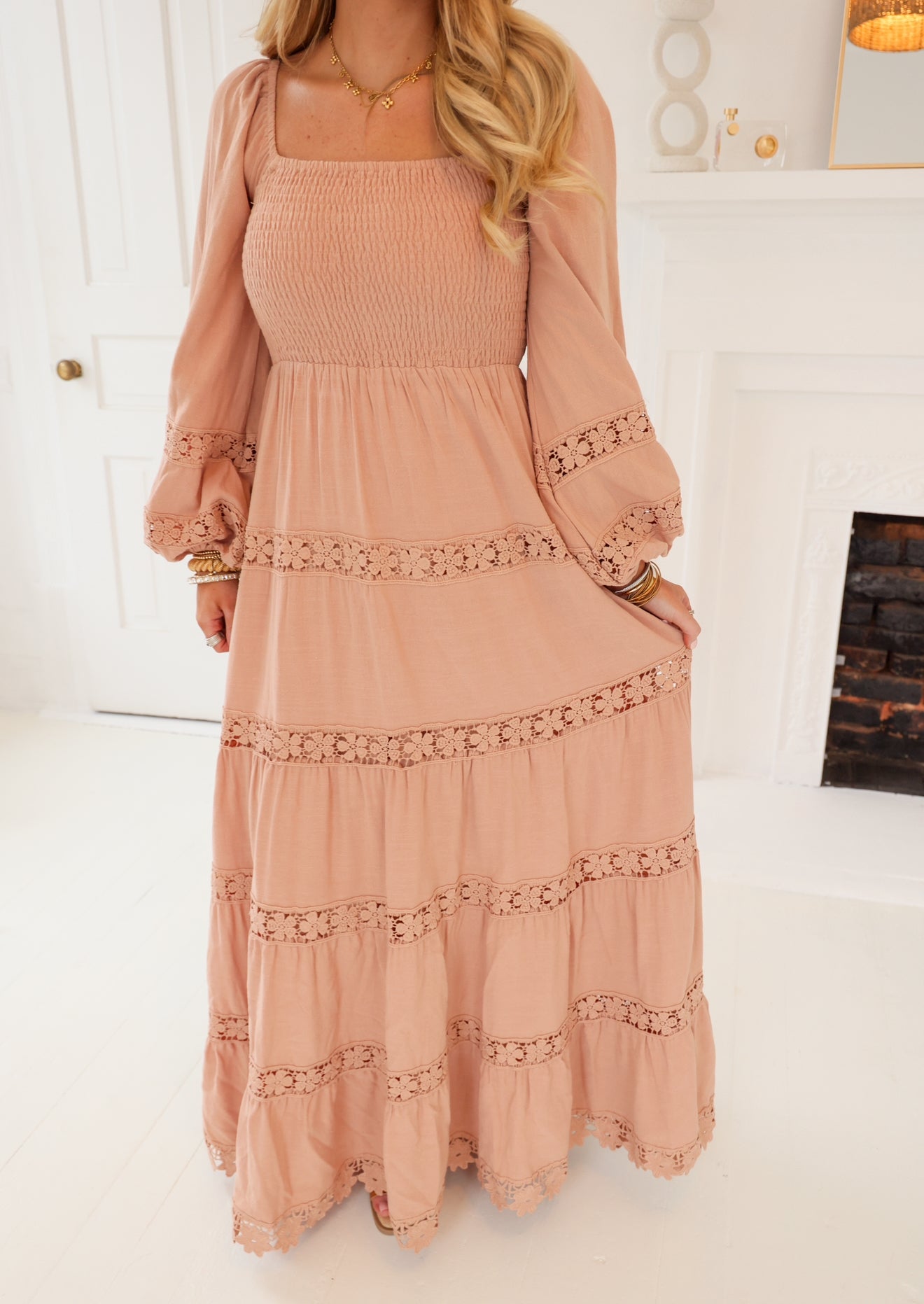 Blossom Blush Tiered Maxi Dress