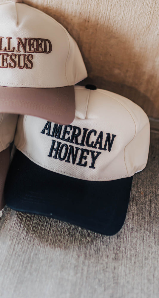 "American Honey" Black Trucker Hat