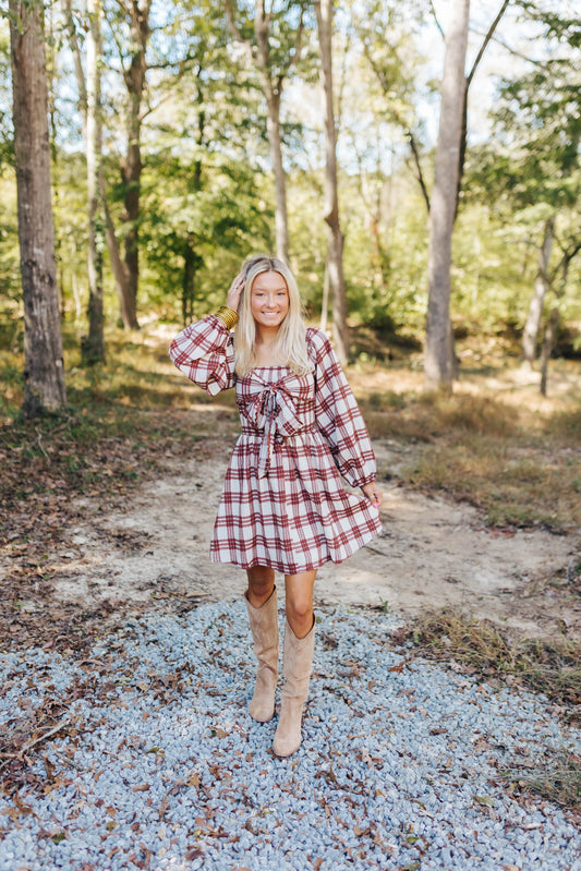 Tarsi Plaid Mini Dress