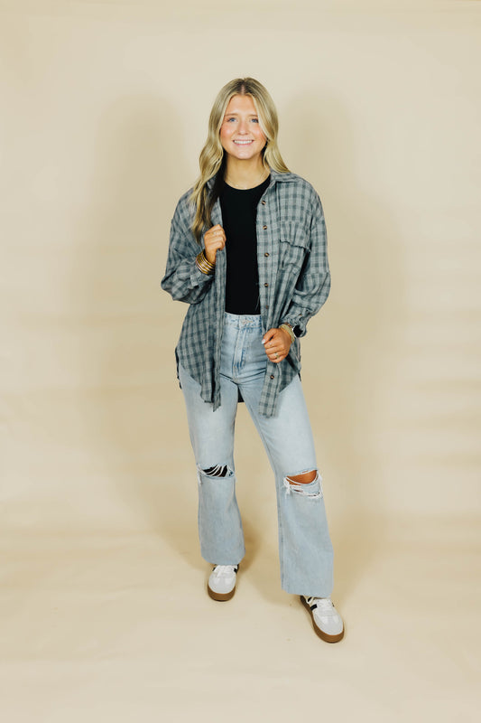 Grey Plaid Flannel