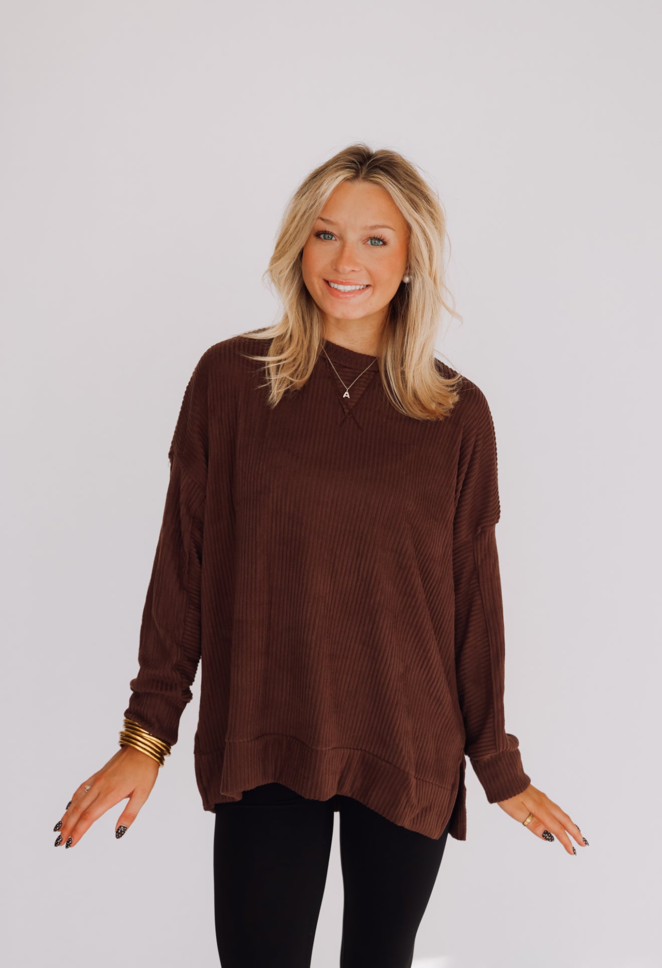 Toffee Fleece Tunic Top
