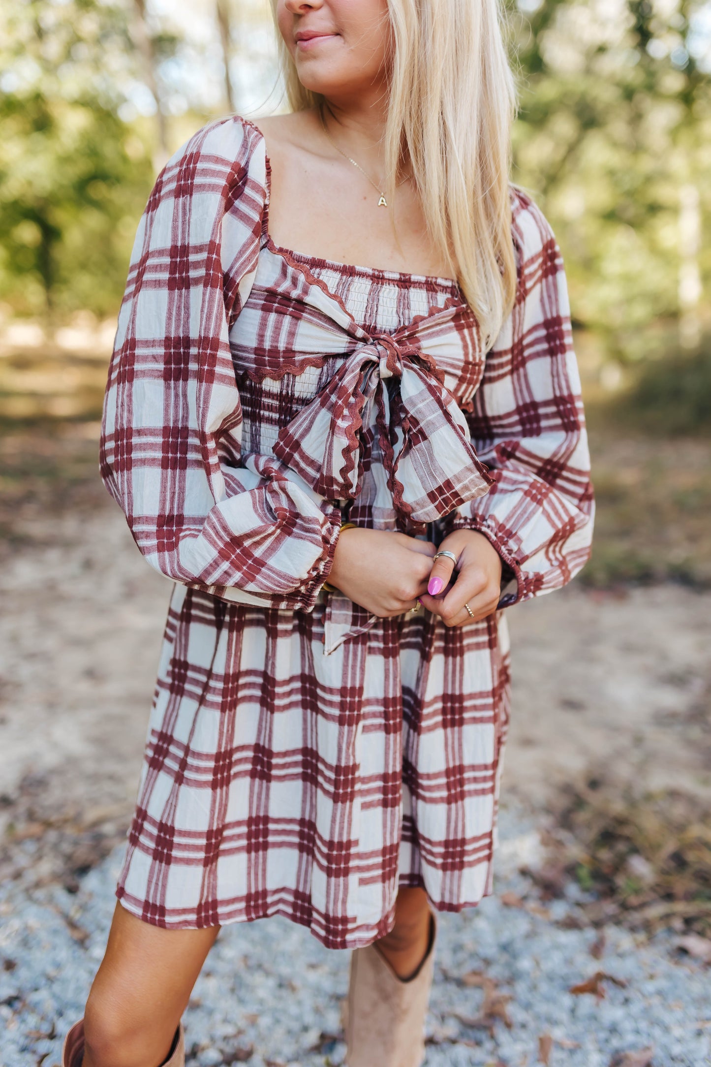 Tarsi Plaid Mini Dress