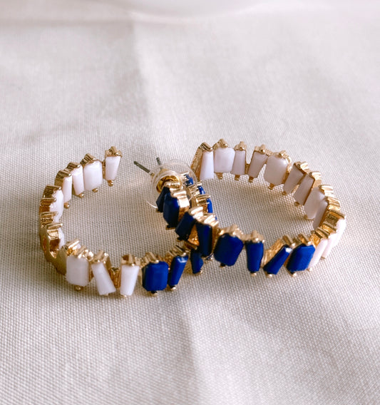 Blue Pride Hoop Earrings