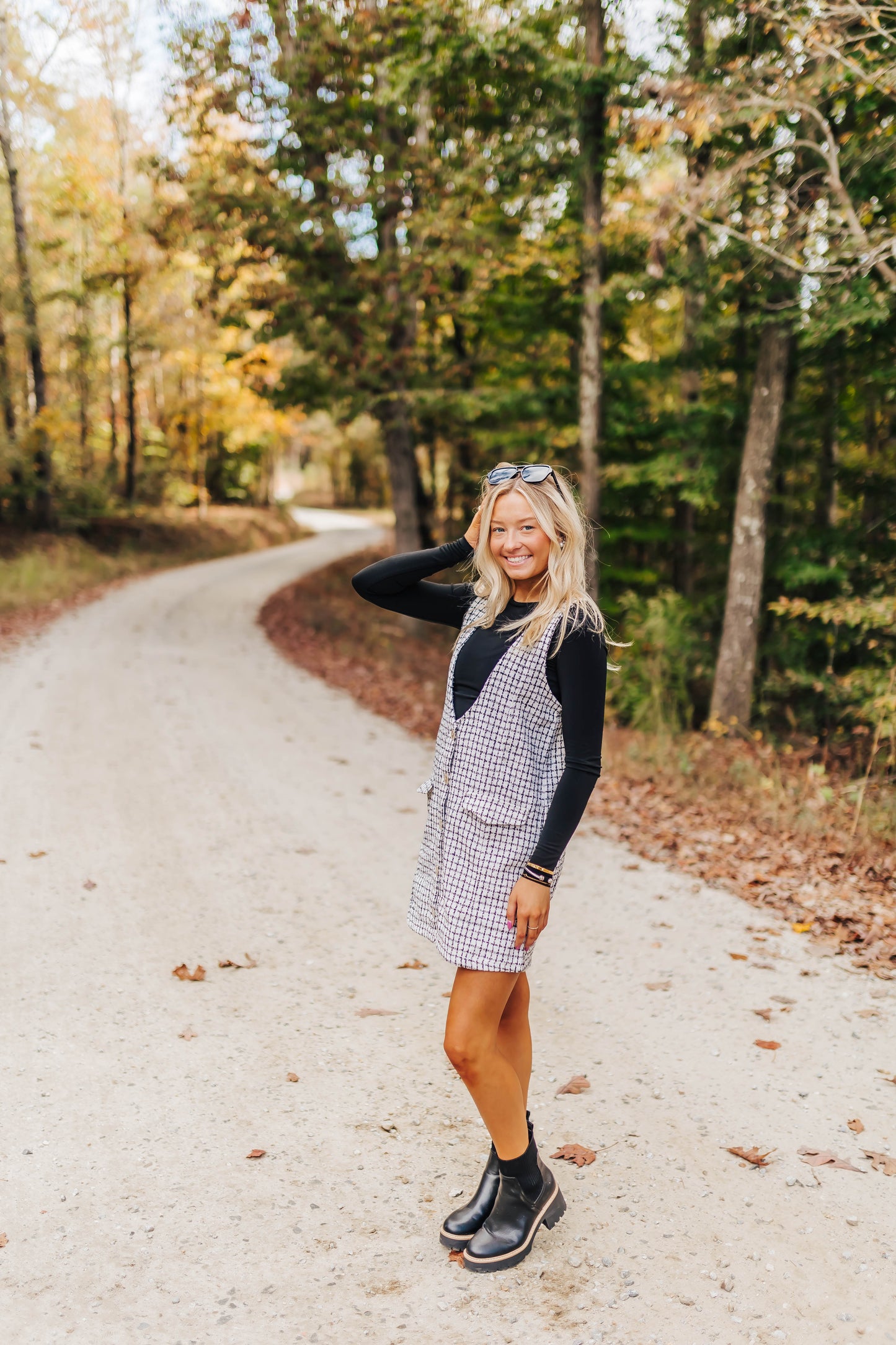 Tweed Button Up Mini Dress