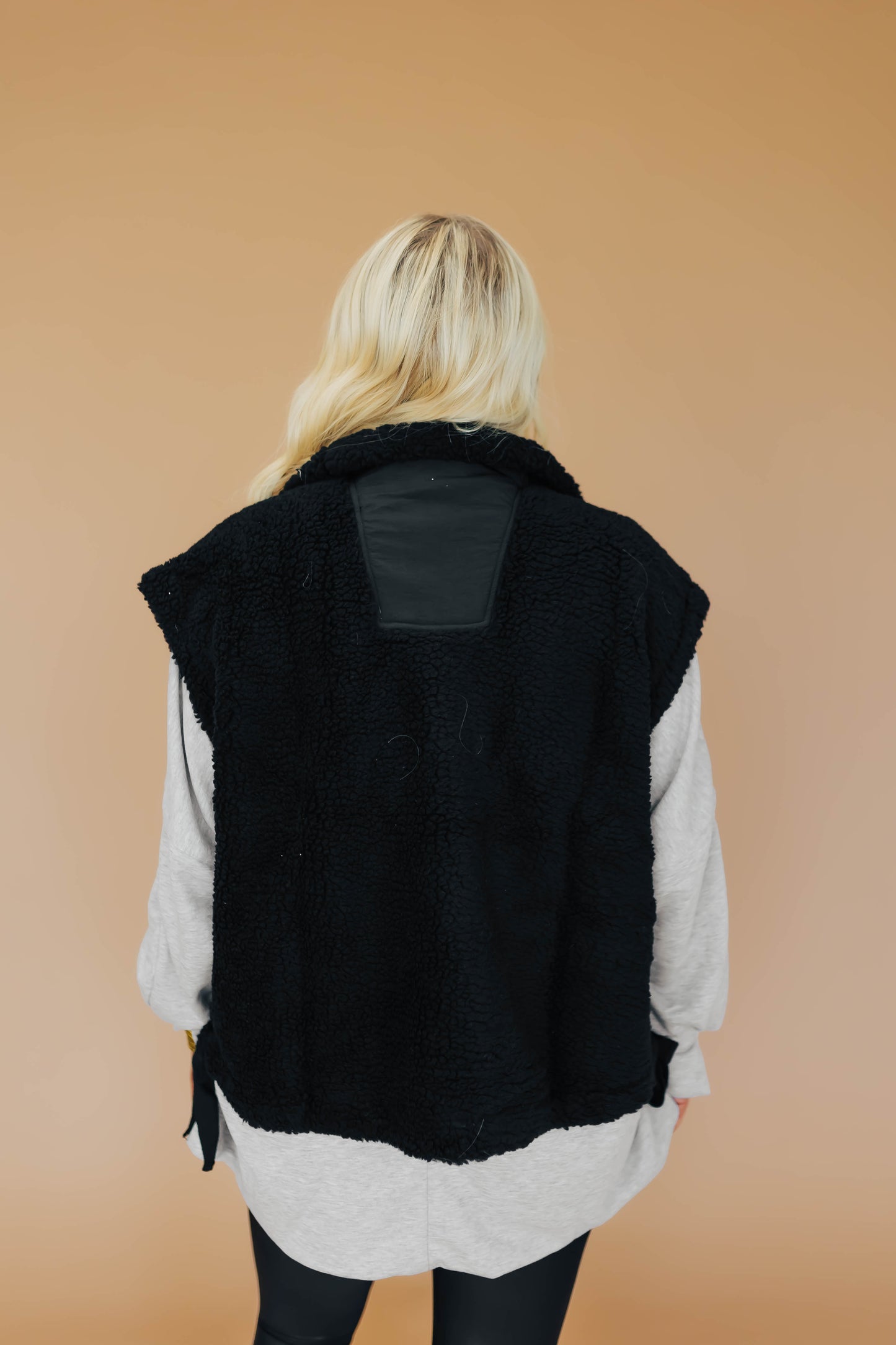 Feel It All Black Sherpa Vest