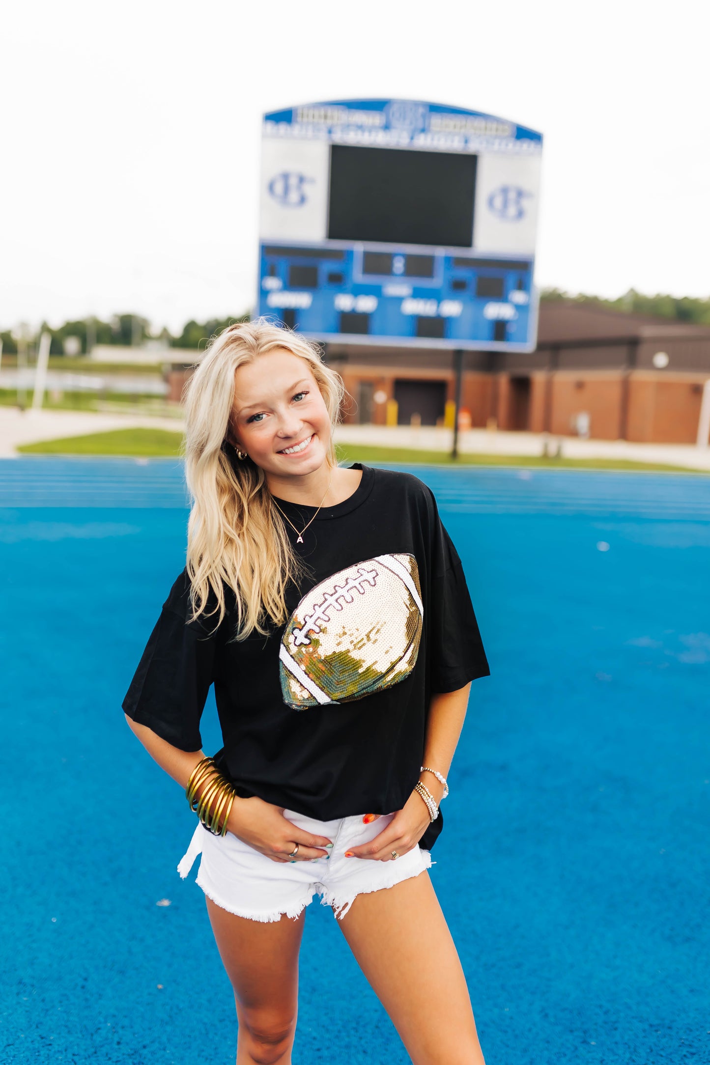 Black Patch Football Tee