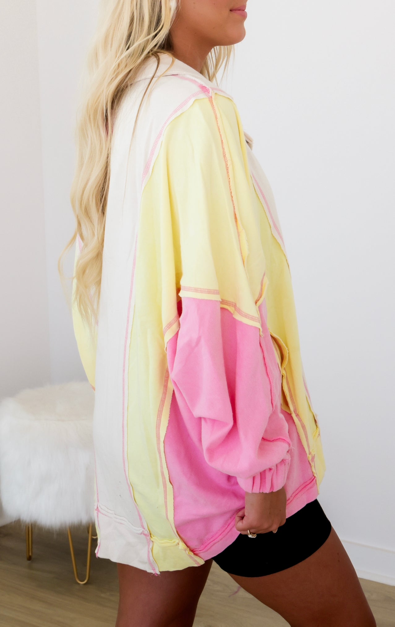 Hallie Multicolor Pullover - Pink